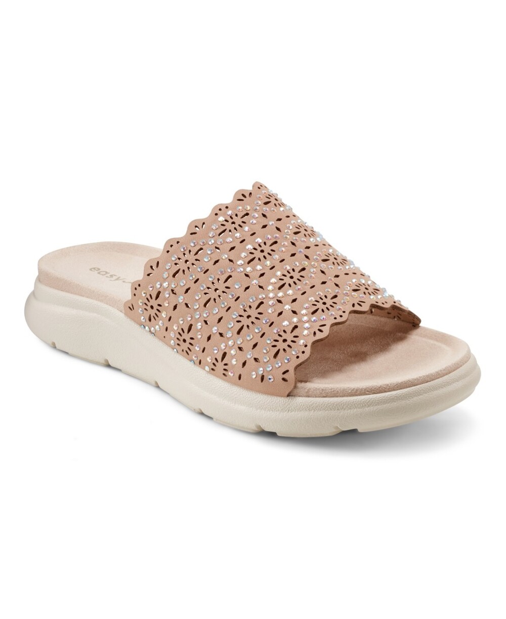 Easy Spirit Alora3 Light Natural Rhinestone Slide Sandals Women’s Size 11 - Picture 10 of 10
